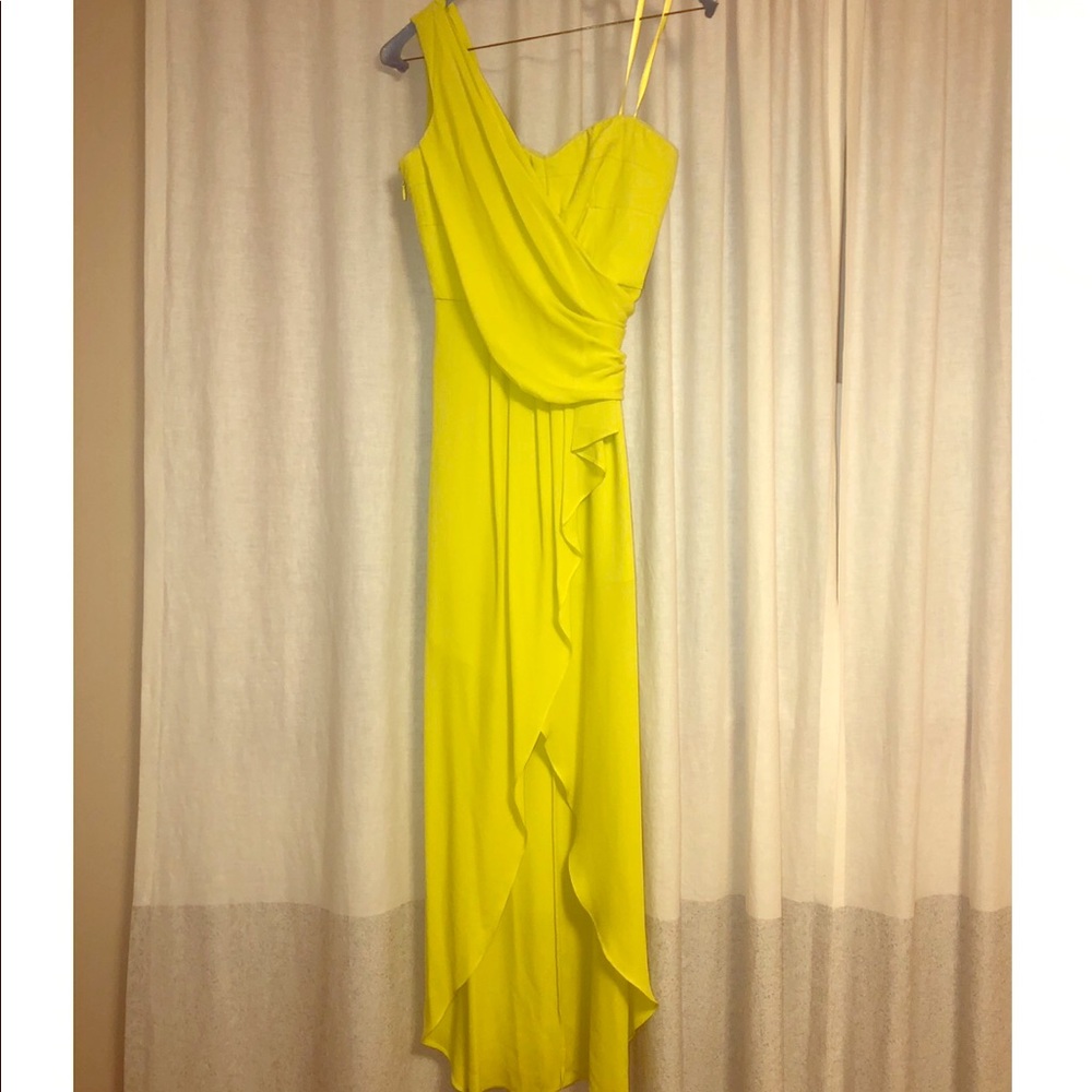 BCBG MAXAZRIA Neon Yellow Gown